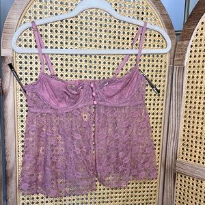 Elegant Lace Women’s Top in Mauve